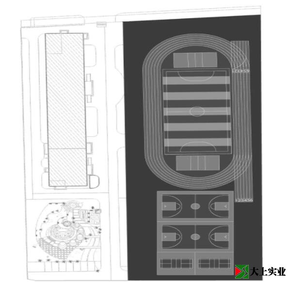 小學運動場地面整體塑膠鋪設效果圖